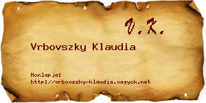 Vrbovszky Klaudia névjegykártya