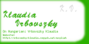 klaudia vrbovszky business card